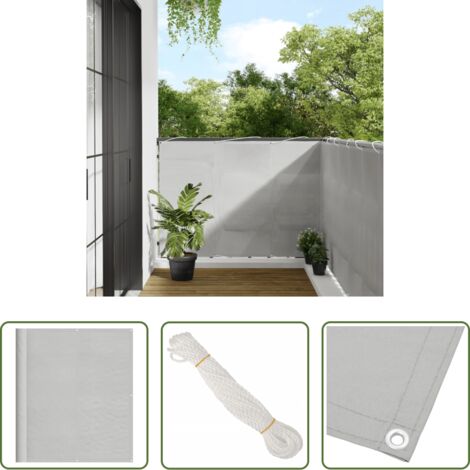 Sichtschutz -  Balkon-Sichtschutz Hellgrau 120x500 cm 100 % Polyester-Oxford