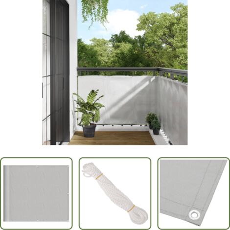 Sichtschutz - Balkon-Sichtschutz Hellgrau 90x500 cm 100 % Polyester Oxford