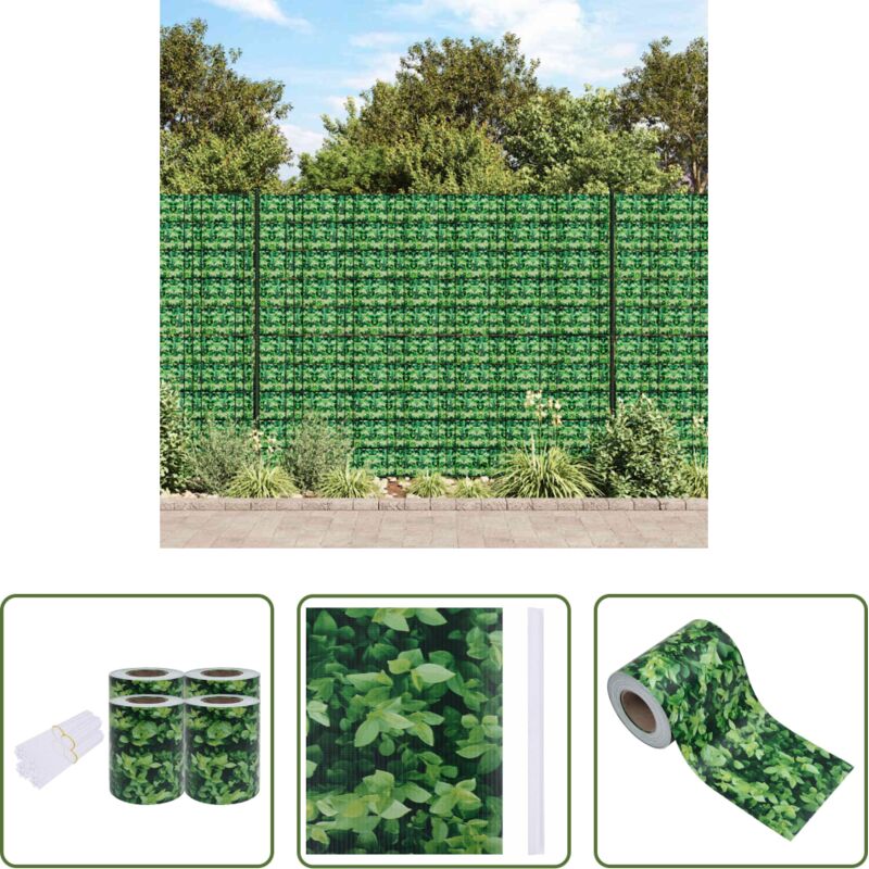 Vidaxl Grün Sichtschutz - Garten-Sichtschutz 4 Stk. Pvc 35X0,19 M