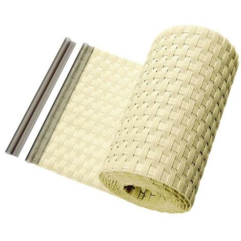 Sichtschutz Sichtschutzstreifen Zaunblende aus PE-Rattan in beige