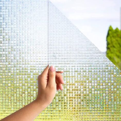 Sichtschutzfolie für Fenster, statisch haftende Fensterfolie, klein, quadratisch, 45 x 200 cm, blickdichte Sichtschutzfolie für Büro, Zuhause, Badezimmer, Schlafzimmer, Küche, Milchglas, Anti-UV