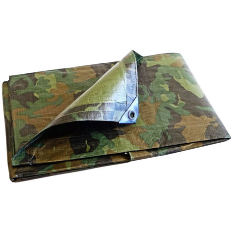 Sichtschutzplane 1,8x3 m - TECPLAST - CM150BV - Camouflage - Hohe Qualität - Sicht- und Windschutz - Sichtschutz Garten
