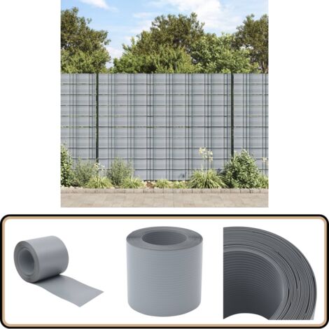 Sichtschutzstreifen 10 Stk. Grau 252,5x19 cm PVC - Sichtschutzstreifen - PVC Sichtschutz - Zaunbekleidung - Gartendeko - Sichtschutzmatte