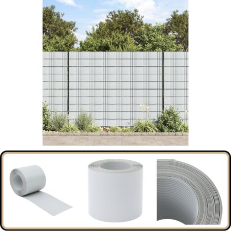 Sichtschutzstreifen 10 Stk. Hellgrau 252,5x19 cm PVC - Sichtschutzstreifen - Zaunbehang - PVC-Folie - Gartendeko - Sonnenschutz