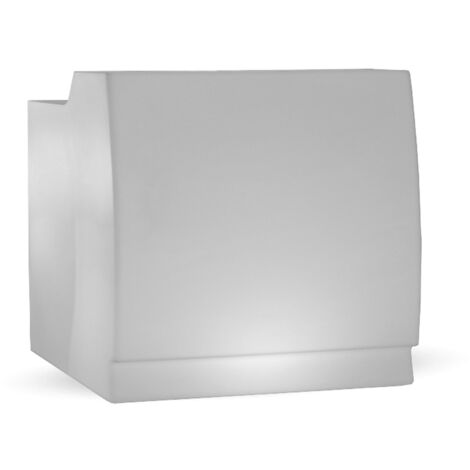 SICILIA Barra de doble altura de 120 cm de longitud con luz y carga solar o a pilas, muy resistente para uso en exteriores. Fabricada en polietileno