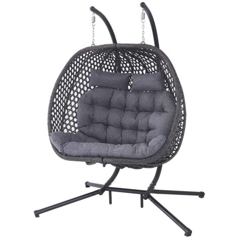 SICILY DOUBLE HANGING RATTAN EGG CHAIR