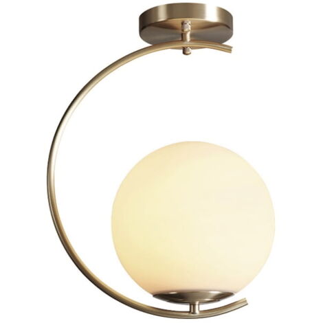 Sickle C – moderne milchige Kugel-Deckenleuchte