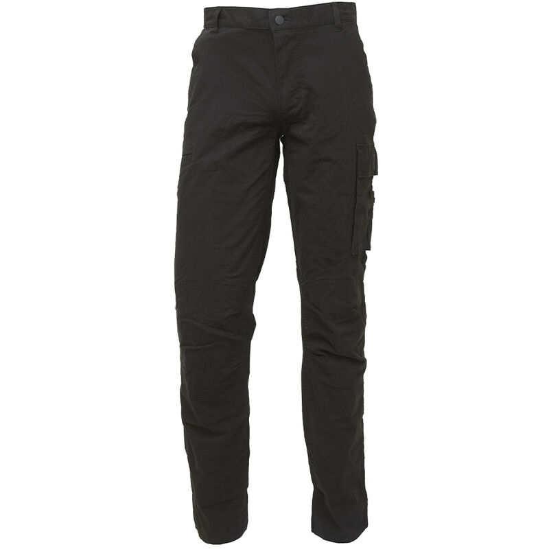 Image of U-power - Upower ocean Black Carbon pantalone da lavoro multi tasca resistente slim estivo black carbon taglia 3XL