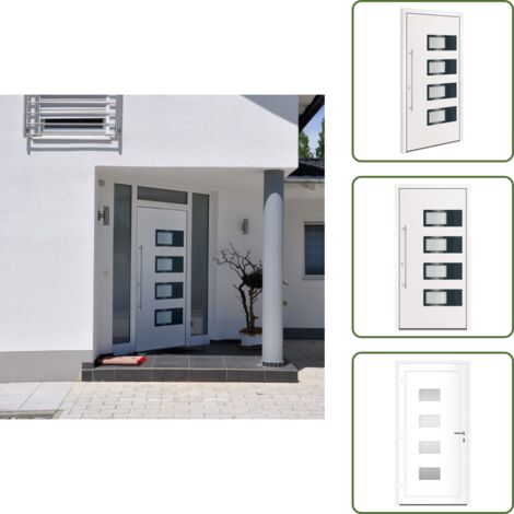 Sicurezza - vidaXL Porta Ingresso Bianca 100x200 cm in Alluminio e PVC - Design
