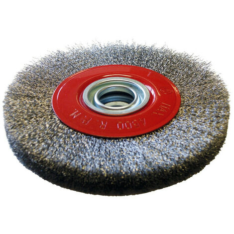 Sidamo – Brosse circulaire pour meuleuse D.150mm – Fils ondulés inox pour décapage et nettoyage – Alésage 32mm – Vitesse max 6000 tr/min