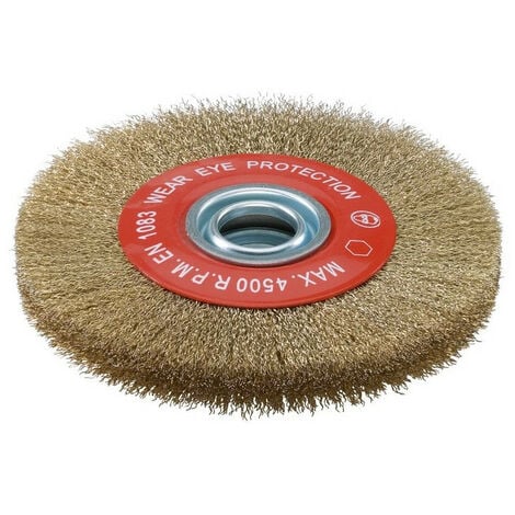 Brosse Roue Métallique Circulaire 200 mm à Fils Laitonnés Pour Touret à Meuler