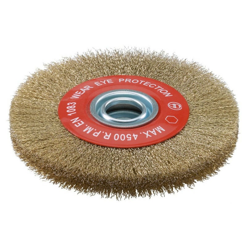 

Cepillo circular para el esmeriladora D. 150x25x32mm hilo de acero corrugado de latón - Sidamo