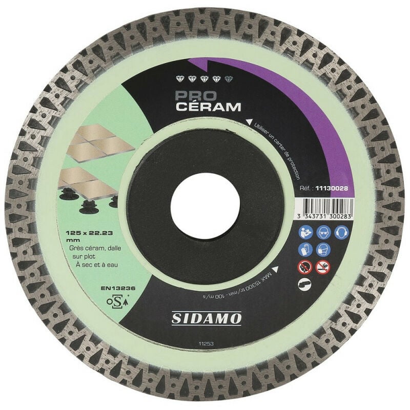 

Disco de diamante PRO CERÁMICA D.125x22,23xh 10mm - Sidamo