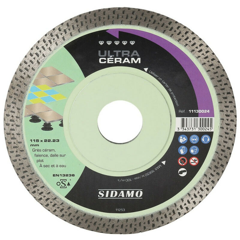 

Disco de diamante ULTRA CERÁMICA D.115x22,23xh 10mm - Sidamo