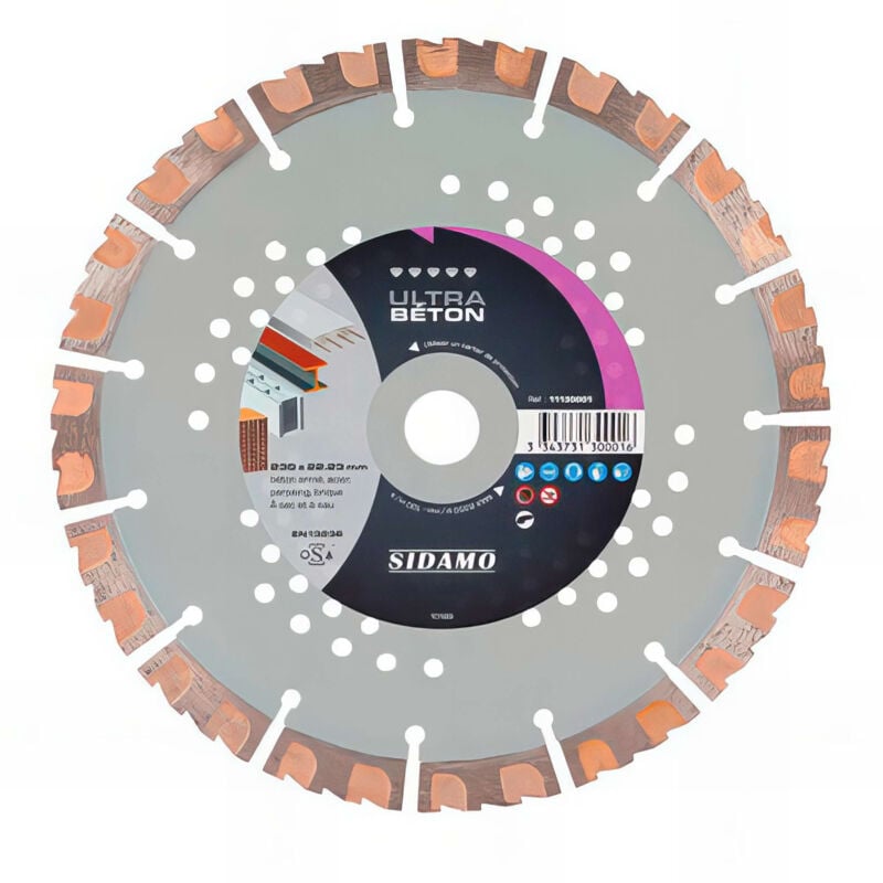 Sidamo - Disque diamant ultra béton d. 125 x 22,23 x h 12 mm Béton / Béton armé - 11130000