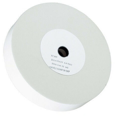 Sidamo - Muela de Corindón Blanco para esmerilladora  D.200x40x20mm AA 150 J