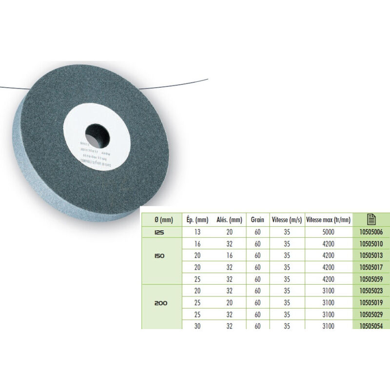 

Muela Vitrificada (Corindón Gris Superior)150X20X32 A 60 M - Sidamo