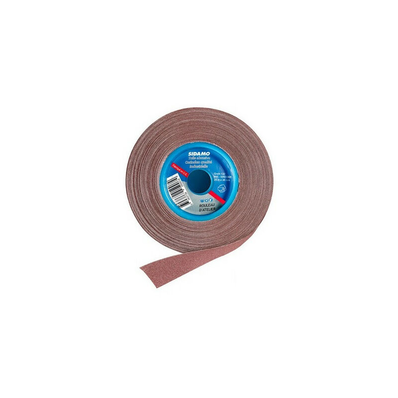 

Sidamo - Rollo abrasivo de taller 25 m x 38 mm Grano 80 Corindón