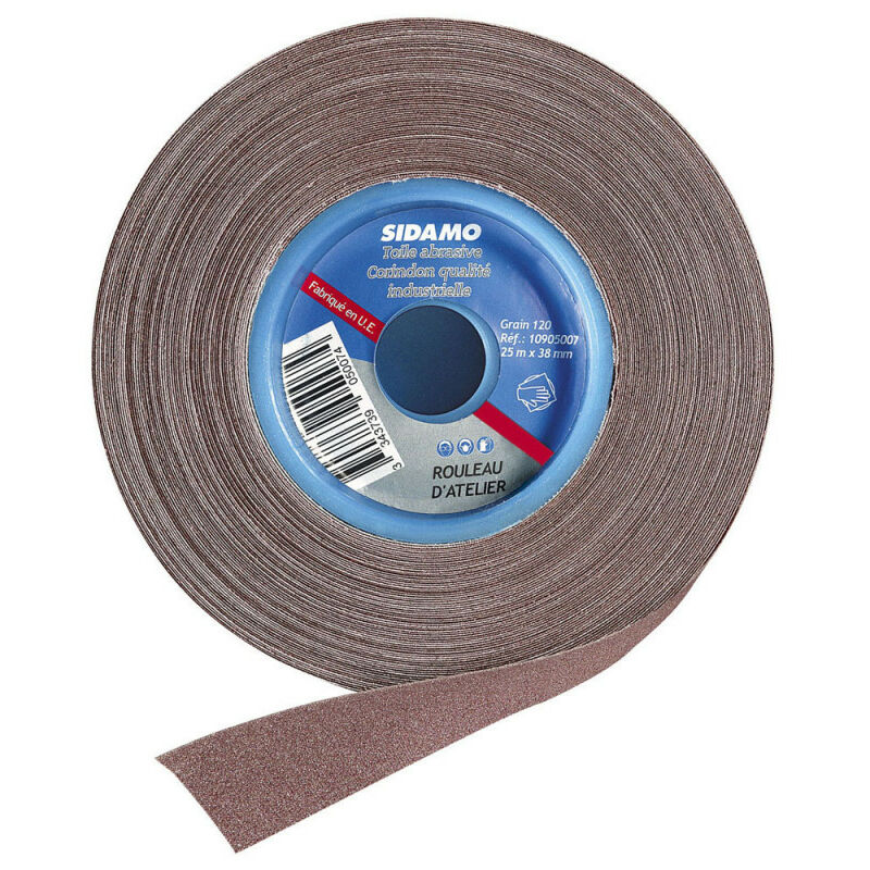 

Sidamo - Rollo de lijado de taller 25m x 38mm Grano 40 Corindón