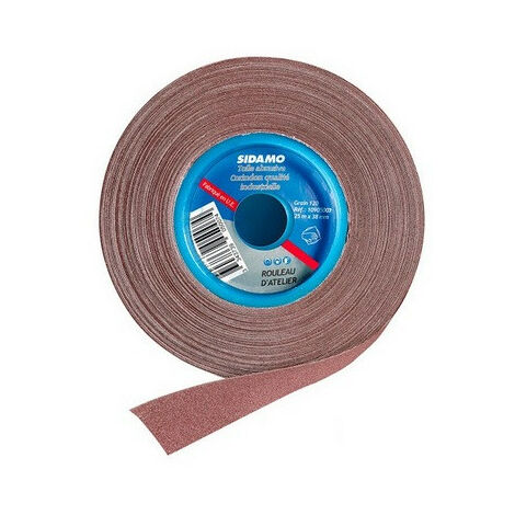 Sidamo - Rouleau Abrasif D'atelier 25mx38mm Gr 100 Corindon