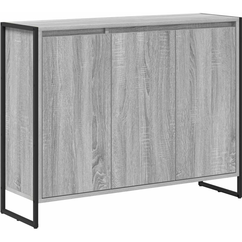 Side Cabinet Grey Sonoma 96.5 X 30 X 75 Cm Engineered Wood Vidaxl