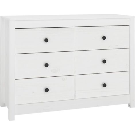 Side Cabinet White 100x40x72 cm Solid Wood Pine vidaXL