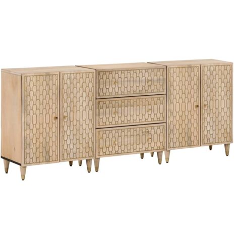 Side Cabinets 3 pcs 60x33x75 cm Solid Wood Mango vidaXL