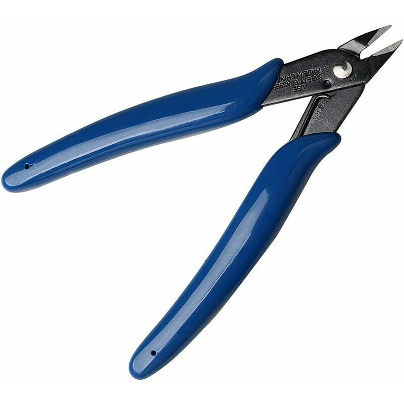 Side Cutters, Yuanzi Side Snips Cutting Tool, Thumb/Steel Wire Stripper for Electrical Cable, Jewelry Repair, diy, diy (5 Packs, Blue)