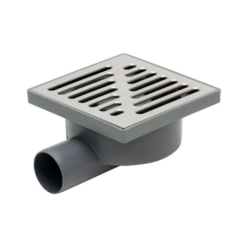 Side Outlet Stainless Steel Grid 150x150mm Floor Ground Waste Drain Gully Trap