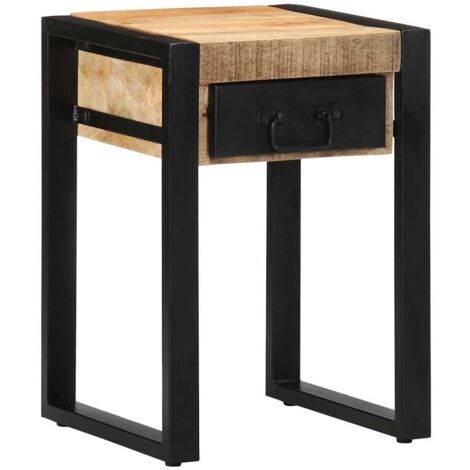Side Table 35x35x50 cm Solid Rough Wood Mango vidaXL