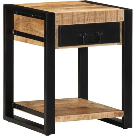 Side Table 40x40x50 cm Solid Rough Wood Mango vidaXL