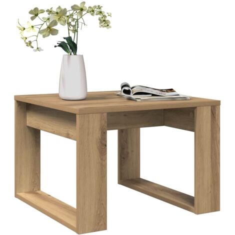 Side Table Artisan Oak 50x50x35 cm Engineered Wood vidaXL