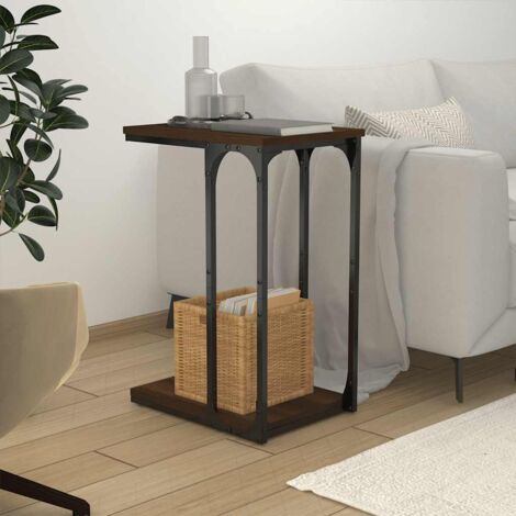 Side Table Brown Oak 40x30x60 cm Engineered Wood vidaXL