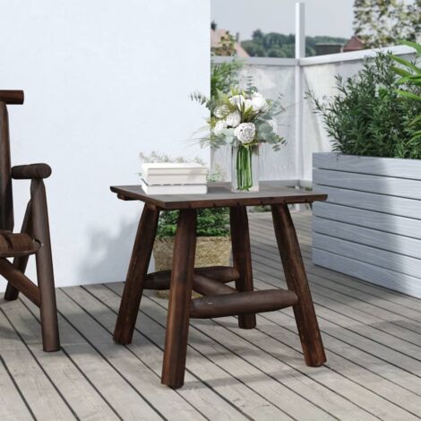 Side Table  Burned wood  Solid spruce wood  Small  Durable vidaXL