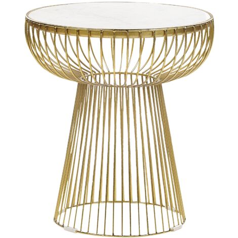 Side Table CHEYNES Marble Gold
