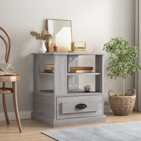 Side Table Grey Sonoma 50x50x60 cm Engineered Wood vidaXL