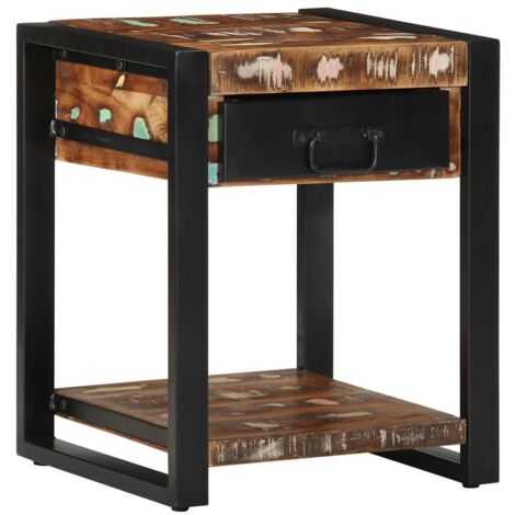 Side Table Multicolour 40x40x50 cm Solid Wood Reclaimed vidaXL