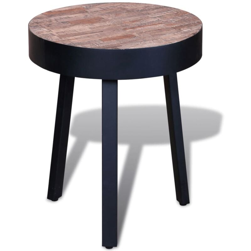 End Table Round Reclaimed Teak Wood vidaXL