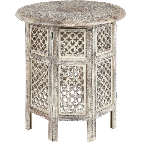 Side Table SANTRA Mango Wood Light Brown