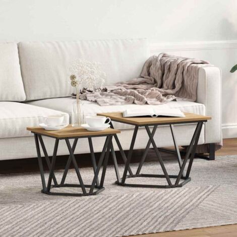 Side Table Set 2 pcs Artisan oak 50 x 50 x 40 cm vidaXL