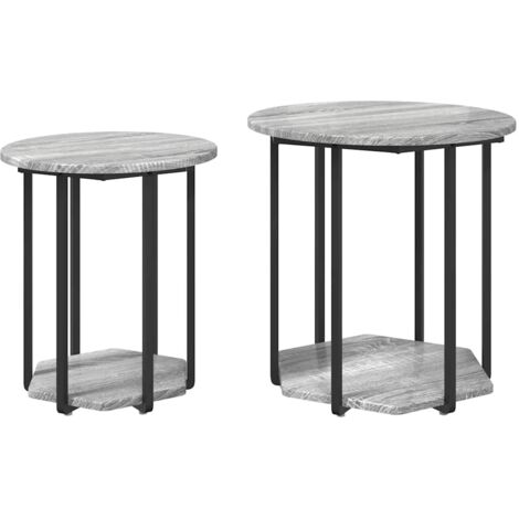 Side Table Set 2 pcs Grey 50 x 50 x 50.5 cm Engineered Wood vidaXL
