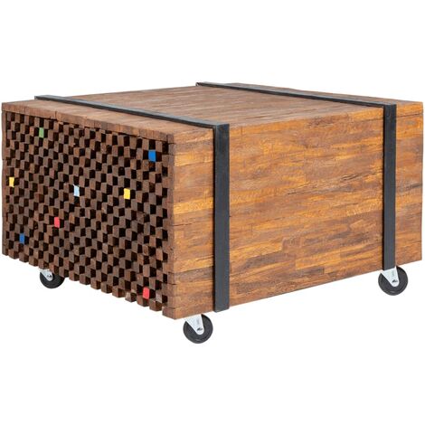 Side Table Teak 60x60x38 cm vidaXL