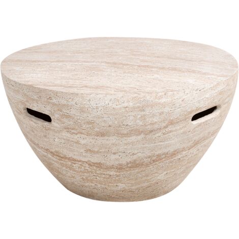 Side Table VICARELLO Travertine Effect