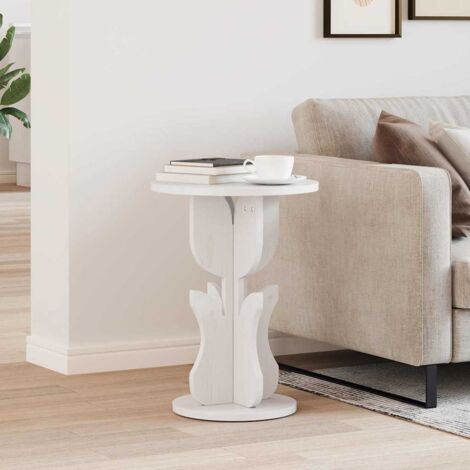 Side Table White 39.5 x 39.5 x 53.5 cm Solid pine wood vidaXL