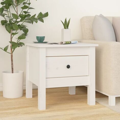 Side Table White 40x40x39 cm Solid Wood Pine vidaXL