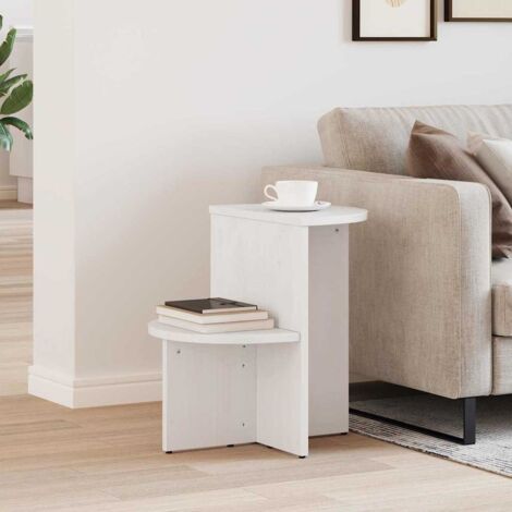 Side Table White 50 x 40 x 50 cm Solid pine wood vidaXL