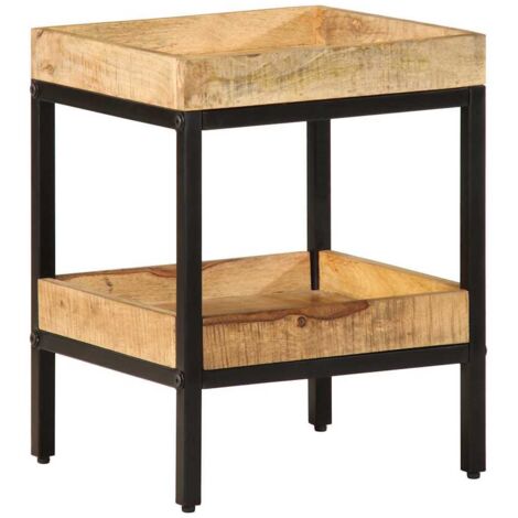Side Table with Shelf Brown 35 x 35 x 45 cm Solid mango wood vidaXL