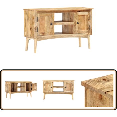 Sideboard 100 x 35 x 60 cm Massivholz Mango - Sideboard - Wohnzimmermöbel - Holzmöbel - Mangoholz - Vintage