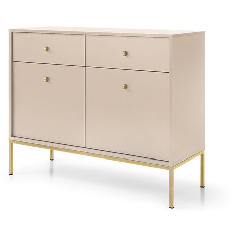 Sideboard 104cm in beige, Fußgestell schwarz, MALAGA-160