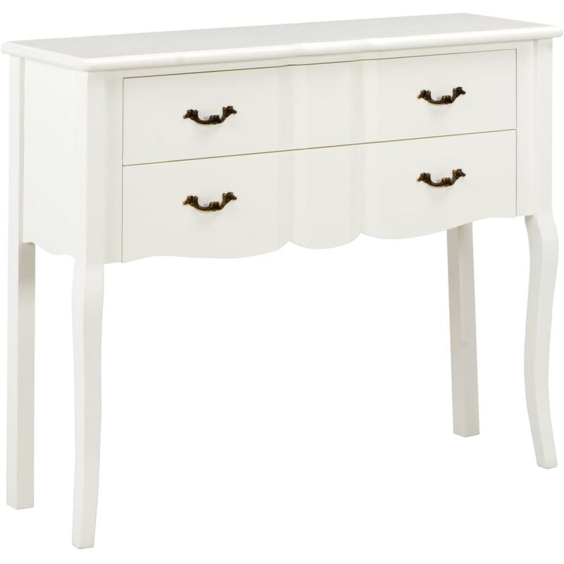Sideboard 110 x 30 x 85 cm Weiß Massivholz